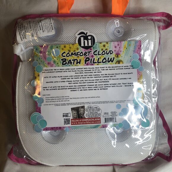 Hi Peach Layne Comfort Cloud Bath Pillow, White NEW!! - Picture 7 of 8